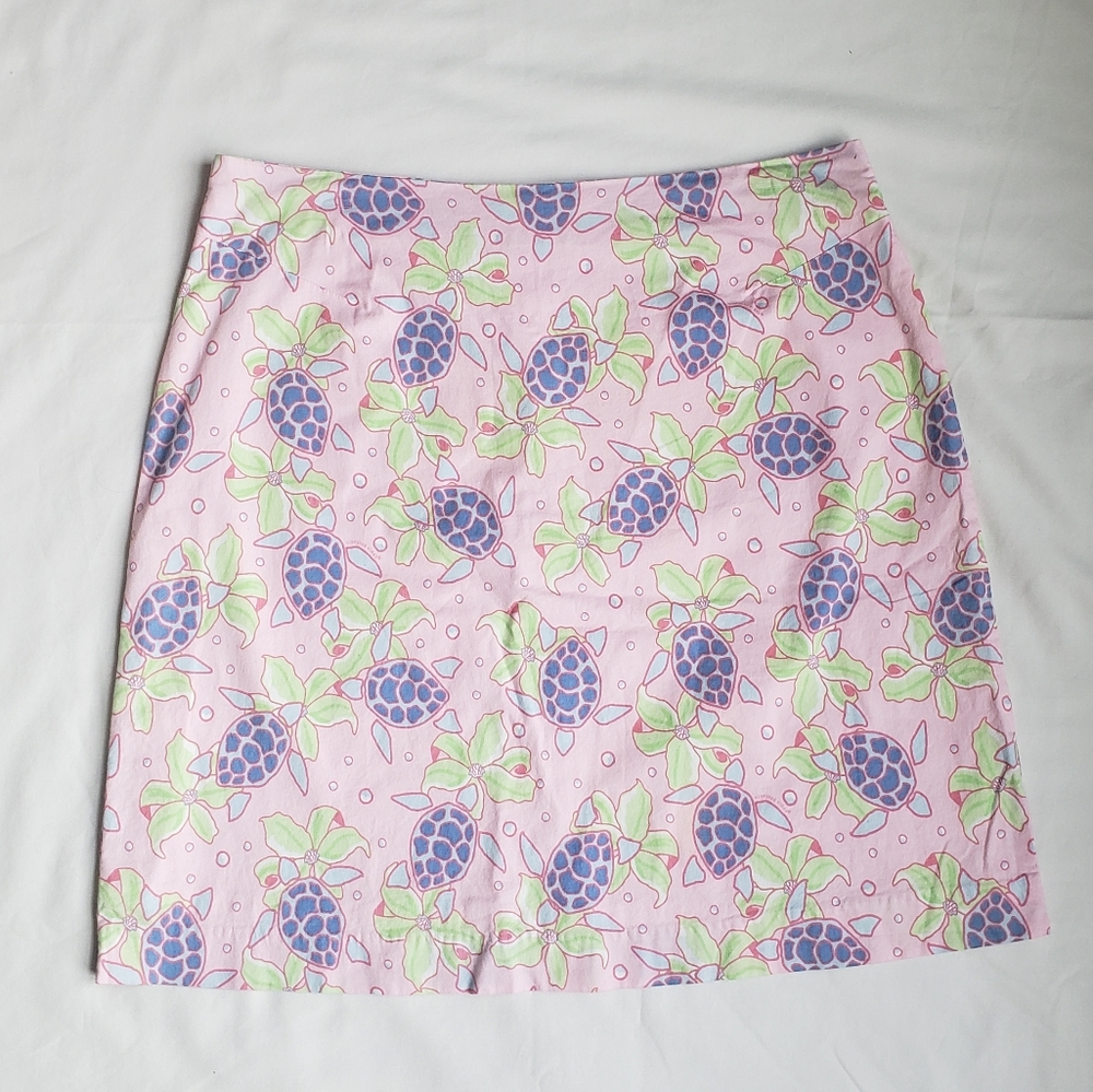 Vineyard Vines Pink Turtle Print Skirt